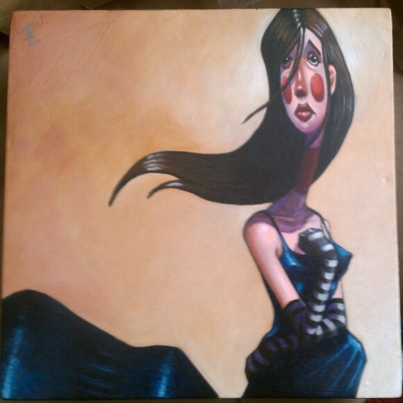 JOSHUA CLAY "When You're Gone", Acrylic on wood original painting 9" x 9" x 3.5" - Picture 3 of 9